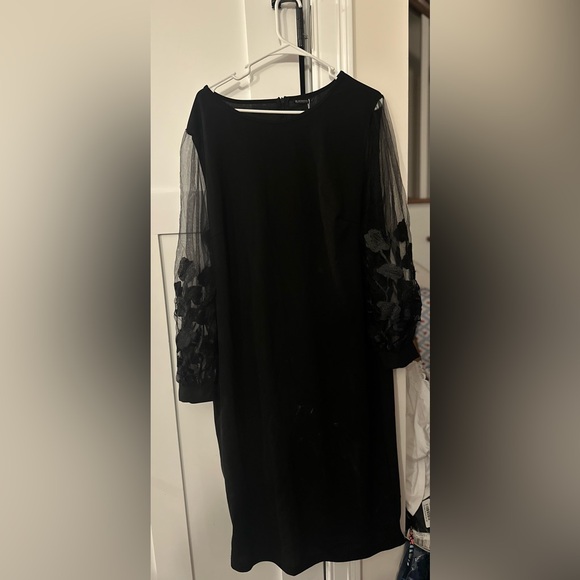 BloomChic Black Cocktail Dress with 3/4 Bishop Sleeves - Picture 1 of 4